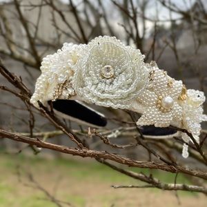 New Luxury Quality Handmade Embellished Jewels and Crystal Pearls headband